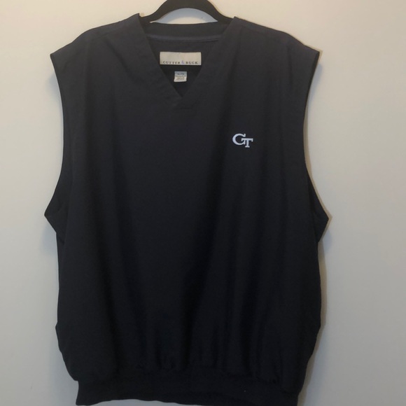 Georgia Tech Blue Cutter & Buck Windbreaker Vest - Picture 2 of 7
